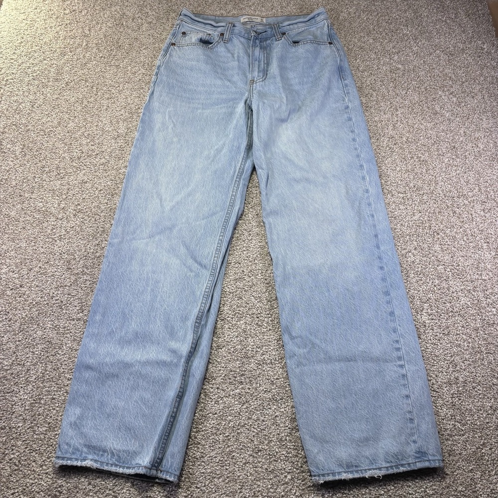 Abercrombie & Fitch The Loose Jeans Womens 4 Blue Light Wash High Rise Straight